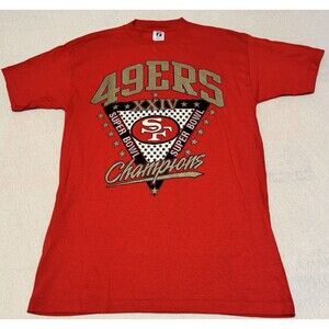 Logo 7 Super Bowl XXIV Size Medium Short Sleeve Shirt 1990 Red White